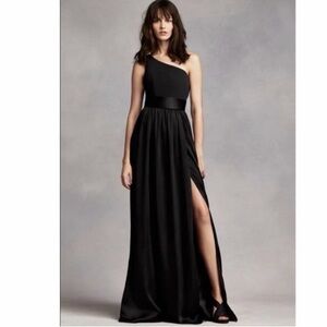 White by Vera Wang Black One-Shoulder Gown